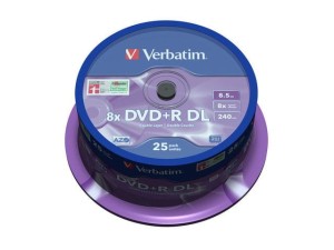 Verbatim DVD+R 8x 8.5GB 25P CB Double Layer 43757