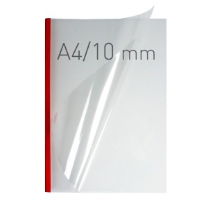 Okładka miękka - O.EASY COVER Double Clear - 297 x 210 mm (A4 pionowa) - czerwony - 10 mm - 30 sztuk