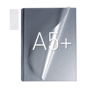Okładka twarda z kieszenią laminacyjną - O.pouchCOVER Art Duplex - 10 par - biały - 217 x 151 mm (A5+ pionowa)