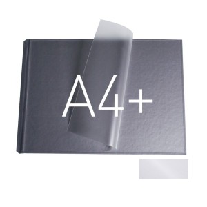 Okładka twarda z kieszenią laminacyjną - O.pouchCOVER Art Duplex - 10 par - biały - 217 x 300 mm (A4+ pozioma)
