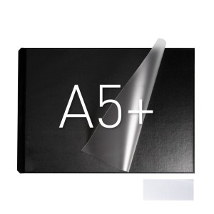 Okładka twarda z kieszenią laminacyjną - O.pouchCOVER Classic Duplex A5+ - 10 par - 155 x 213 mm (pozioma) - czarny
