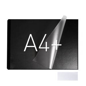 Okładka twarda z kieszenią laminacyjną - O.pouchCOVER Classic Duplex A4+ - 10 par - 217 x 300 mm (pozioma) - czarny