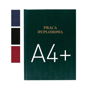 Okładka twarda z napisem - O.HARD Classic - 304 x 212 mm (A4+ pionowa) - Praca Dyplomowa - 10 sztuk - zielony - AA (5 mm)