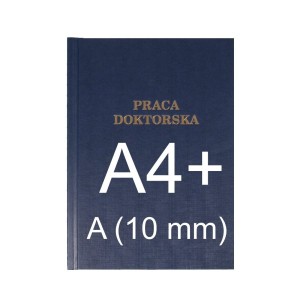 Okładka twarda z napisem - O.HARD Classic - 304 x 212 mm (A4+ pionowa) - Praca Doktorska - 10 sztuk - niebieski - A (10 mm)