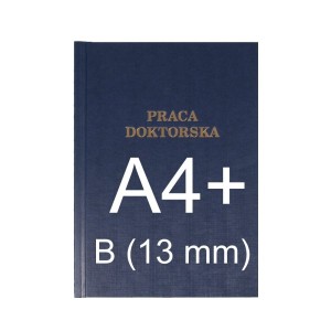 Okładka twarda z napisem - O.HARD Classic - 304 x 212 mm (A4+ pionowa) - Praca Doktorska - 10 sztuk - niebieski - B (13 mm)