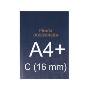 Okładka twarda z napisem - O.HARD Classic - 304 x 212 mm (A4+ pionowa) - Praca Doktorska - 10 sztuk - niebieski - C (16 mm)