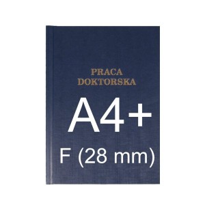 Okładka twarda z napisem - O.HARD Classic - 304 x 212 mm (A4+ pionowa) - Praca Doktorska - 10 sztuk - niebieski - F (28 mm)