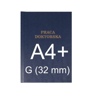 Okładka twarda z napisem - O.HARD Classic - 304 x 212 mm (A4+ pionowa) - Praca Doktorska - 10 sztuk - niebieski - G (32 mm)
