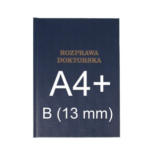 Okładka twarda z napisem - O.HARD Classic - 304 x 212 mm (A4+ pionowa) - Rozprawa Doktorska - 10 sztuk - niebieski - B (13 mm)