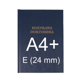 Okładka twarda z napisem - O.HARD Classic - 304 x 212 mm (A4+ pionowa) - Rozprawa Doktorska - 10 sztuk - niebieski - E (24 mm)