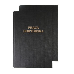 Okładka twarda z napisem - O.HARD COVER Classic - 304 x 212 mm (A4+ pionowa) - Praca Doktorska - 10 par - czarny