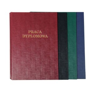 Okładka twarda z napisem - O.HARD COVER Classic - 304 x 212 mm (A4+ pionowa) - Praca Dyplomowa - 10 par - niebieski