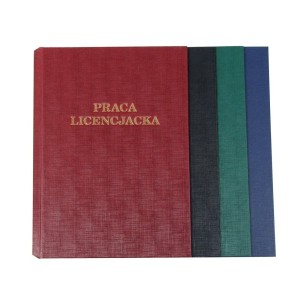 Okładka twarda z napisem - O.HARD COVER Classic - 304 x 212 mm (A4+ pionowa) - Praca Licencjacka - 10 par - zielony