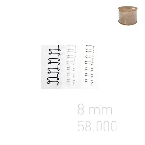 Grzbiety drutowe na szpuli - O.WIRE 3:1 - srebrny - 8 mm - 58,000 oczek