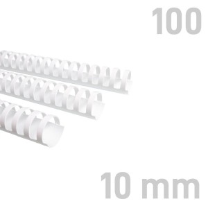 Grzbiety plastikowe - O.COMB Okrągłe - A4 - biały - 10 mm - 100 sztuk