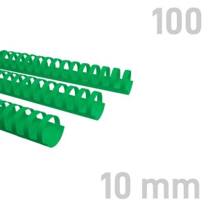Grzbiety plastikowe - O.COMB Okrągłe - A4 - zielony - 10 mm - 100 sztuk