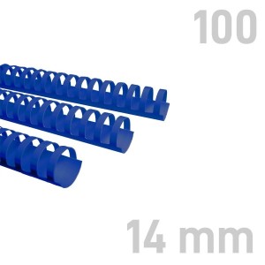 Grzbiety plastikowe - O.COMB Okrągłe - A4 - niebieski - 14 mm - 100 sztuk