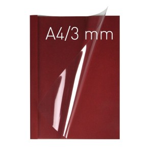 Termookładki miękkie - Thermolinen (A4 pionowa) - 100 sztuk - bordowy - 3 mm