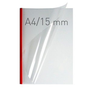 Termookładki miękkie - O.THERMOTOP Double Clear - 297 x 210 mm (A4 pionowa) - czerwony - 15 mm - 30 sztuk