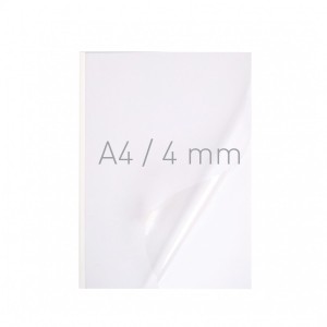 Termookładki miękkie - NeoCover - 297 x 210 mm (A4 pionowa) - biały - 4 mm - 40 sztuk