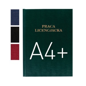Okładka twarda z napisem - O.HARD Classic - 304 x 212 mm (A4+ pionowa) - Praca Licencjacka - 10 sztuk - bordowy - A (10 mm)