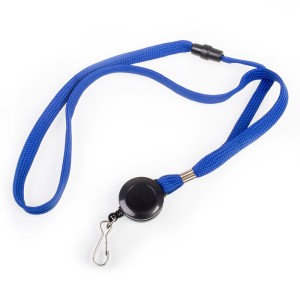 Smycze z rozwijaną linką zakończone karabińczykiem - O.LANYARD REEL 1 - niebieski - 10 sztuk