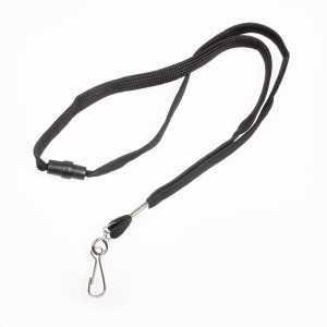 Smycze zapinane zakończone karabińczykiem - O.LANYARD 4 - czarny