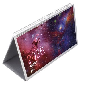 Kalendarz biurkowy - O.DIARY Fobos - A4 (2026) -  srebrny