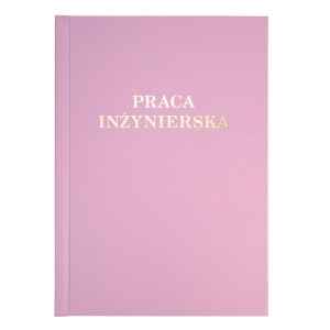 Okładka twarda z napisem - O.HARD Modern 02 - 304 x 212 mm (A4+ pionowa) - Praca Inżynierska - 10 par - różowy - AA+ (7 mm)