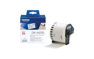 Brother DK-44205, taśma 62mm x 30,48m, papierowa ciągła, biała, z klejem usuwalnym
