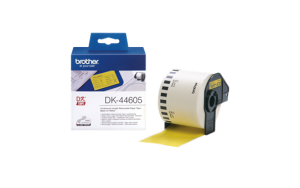 Brother DK-44605, taśma 62mm x 30,48m, papierowa ciągła, żółta, z klejem usuwalnym