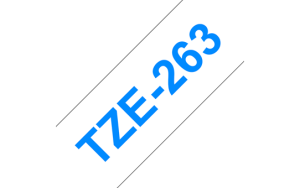 Brother TZ-263, TZe-263, Taśma 36mm, laminowana, niebieski nadruk, białe tło, P-touch TZE263