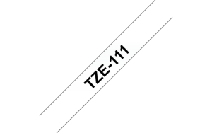 Brother TZE-111, Taśma 6mm, laminowana, czarny nadruk-przezroczyste tło, P-touch TZE111