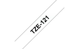 Brother TZE-121, Taśma 9mm, laminowana, czarny nadruk-przezroczyste tło, P-touch TZE121