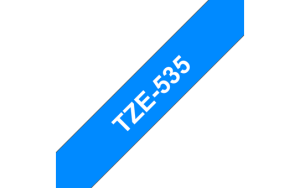 Brother TZE-535, Taśma 12mm, laminowana, biały nadruk / niebieskie tło, P-touch TZE535