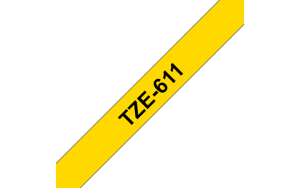 Brother TZe-611, TZ-611, Taśma 6mm, laminowana, czarny nadruk, żółte tło, P-touch, TZE611