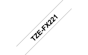 Brother TZe-FX221, Taśma 9mm, elastyczna, laminowana, czarny nadruk, białe tło, P-touch, TZEFX221