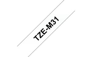 Brother TZE-M31, taśma laminowana, matowa o szerokości 12mm, czarny nadruk / przeźroczyste tło, długość 8 metrów, TZEM31