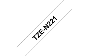 Brother TZE-N221, Taśma nielaminowana o szerokości 9mm, czarny nadruk / białe tło, długość: 8 metrów TZEN221