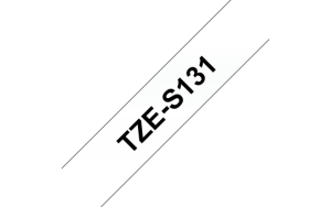 Brother TZE-S131, Taśma 12mm, laminowana, czarny nadruk / przeźroczyste tło, mocny klej, P-touch TZES131