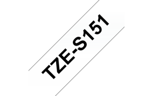 Brother TZE-S151, Taśma 24mm, laminowana, czarny nadruk / przeźroczyste tło, mocny klej, P-touch TZES151
