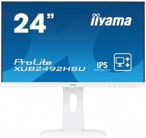 IIYAMA Monitor 23.8 cala XUB2492HSU-W1 IPS,HDMI,DP,USB,Biały,PIVOT