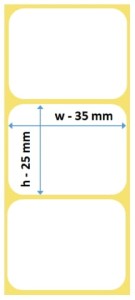 Etykiety termiczne 35x25, 1000 szt. samoprzylepne na rolce