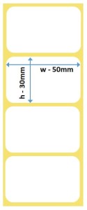 Etykiety termiczne 50x30, 1000 szt. samoprzylepne na rolce